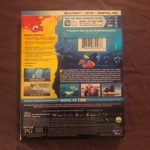 Finding Dory Bluray, DVD and Digital HD - Picture 2 of 4